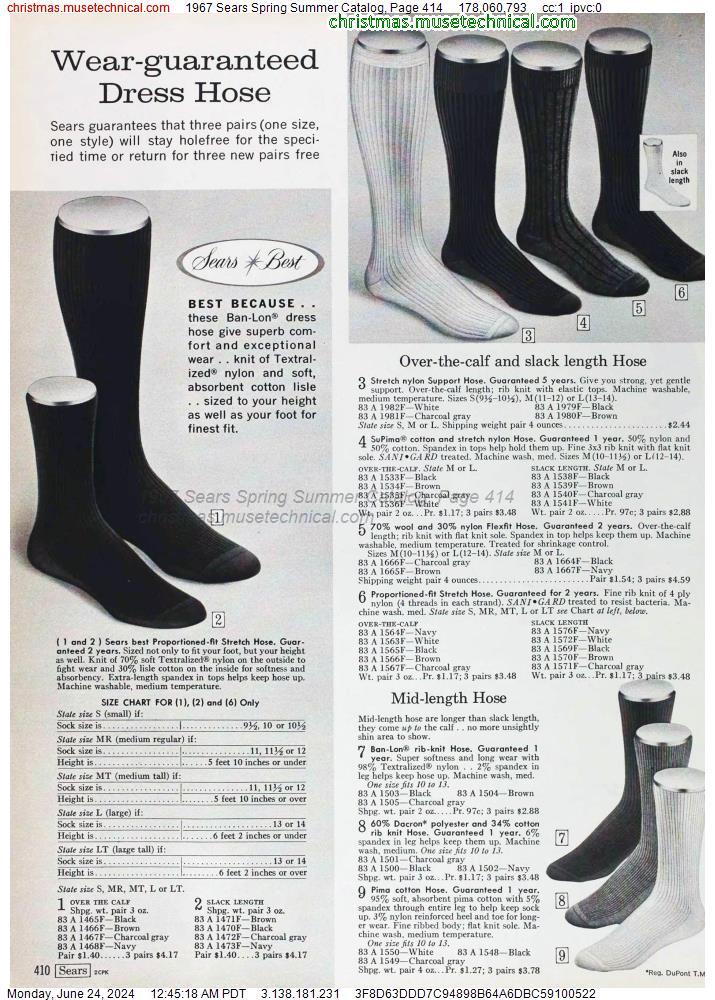 1967 Sears Spring Summer Catalog, Page 414