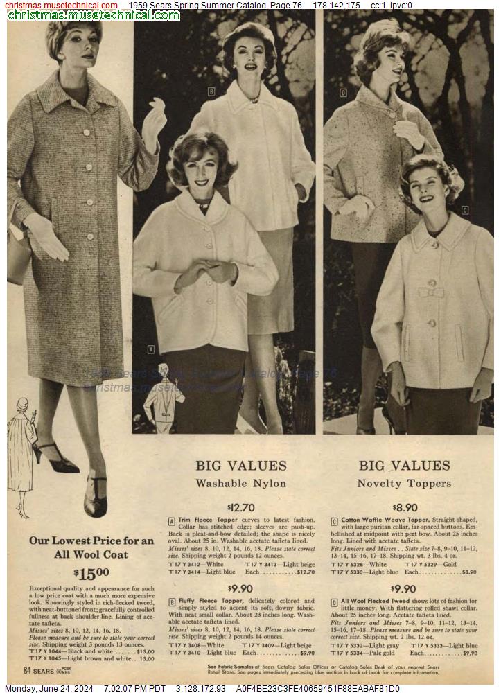 1959 Sears Spring Summer Catalog, Page 76