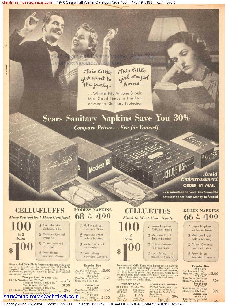 1940 Sears Fall Winter Catalog, Page 760