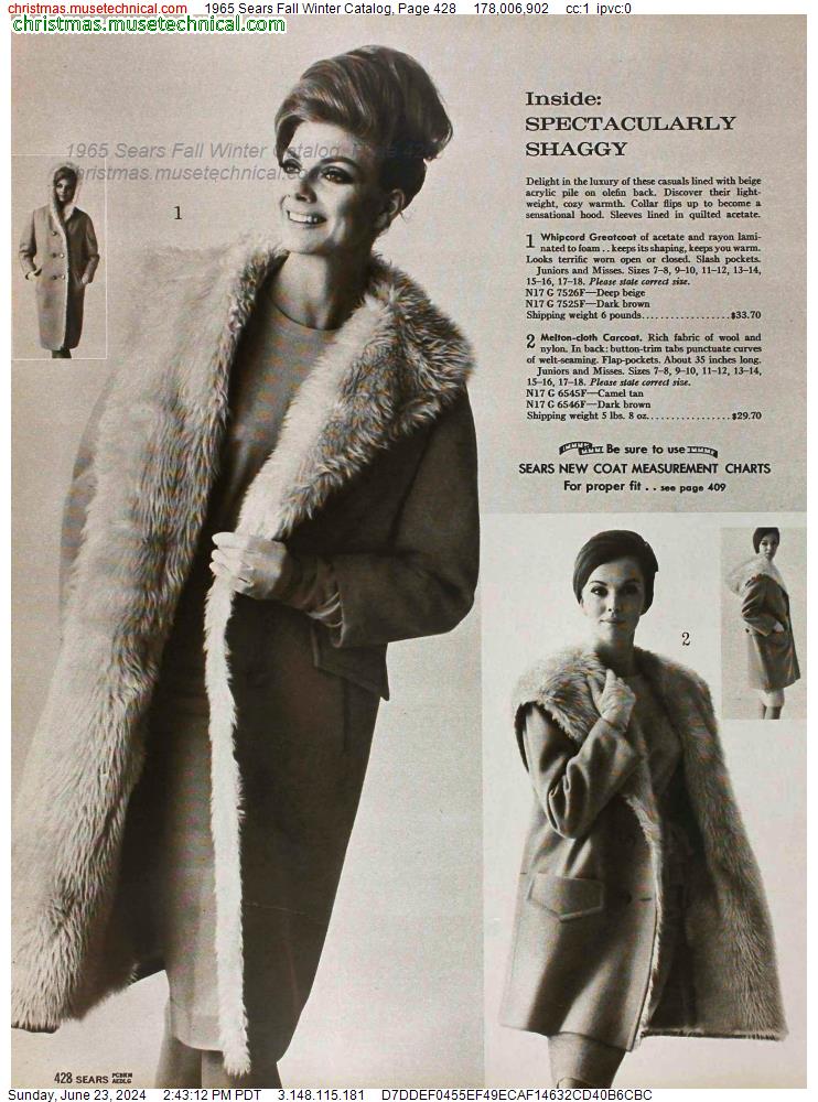 1965 Sears Fall Winter Catalog, Page 428