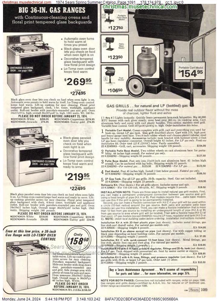 1974 Sears Spring Summer Catalog, Page 1091