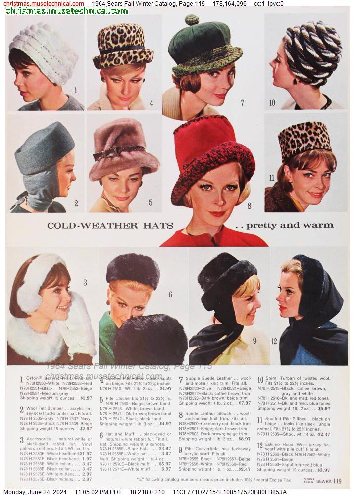 1964 Sears Fall Winter Catalog, Page 115