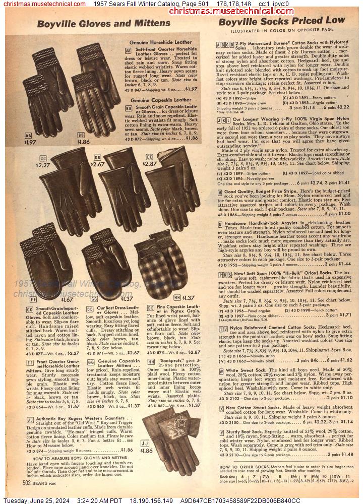1957 Sears Fall Winter Catalog, Page 501