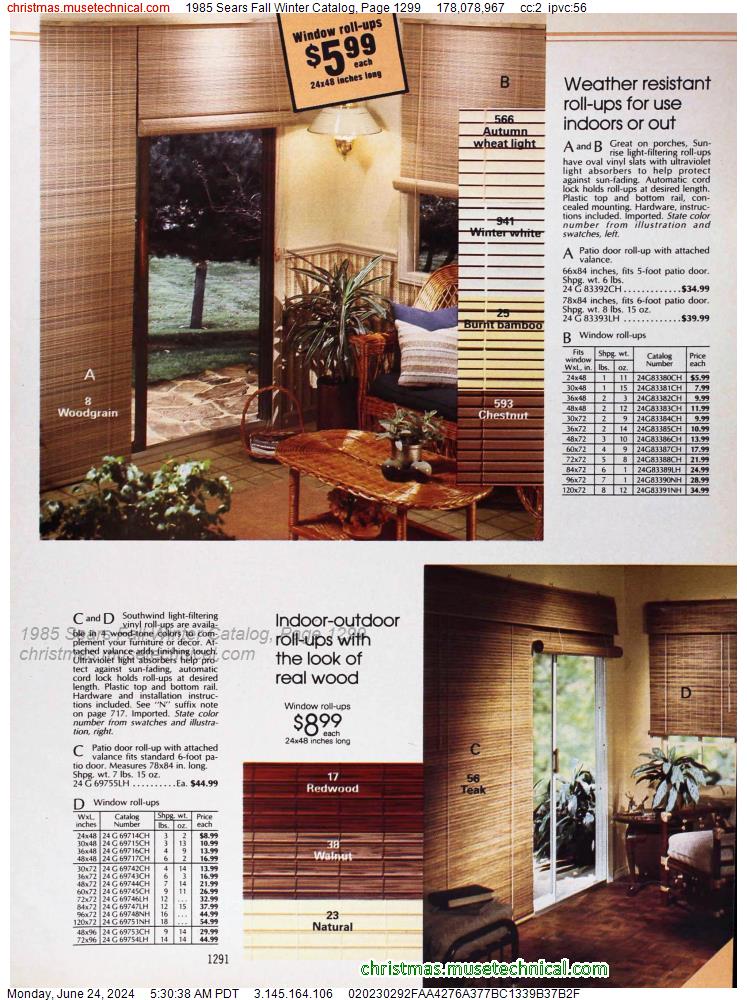 1985 Sears Fall Winter Catalog, Page 1299