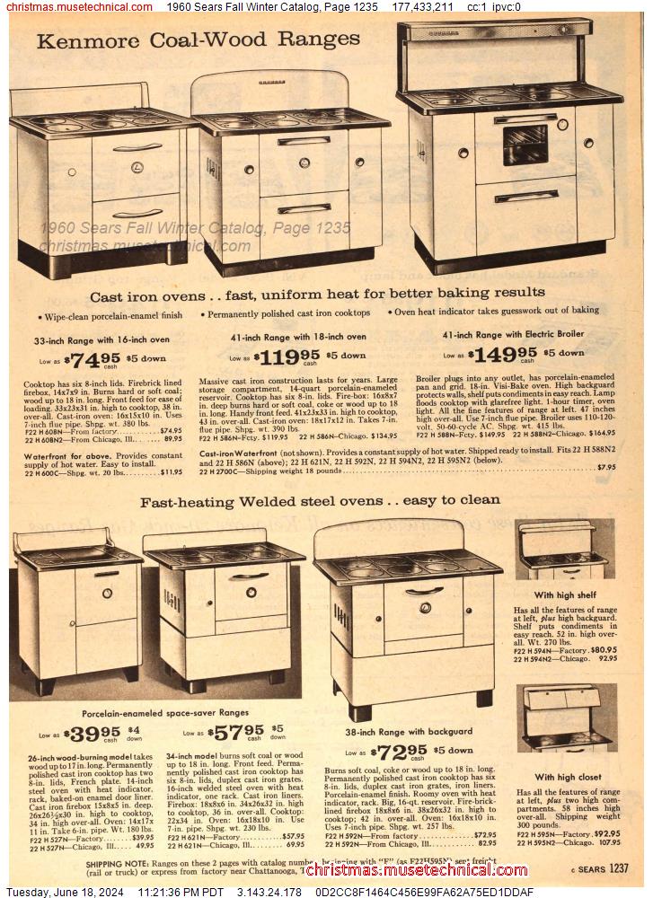 1960 Sears Fall Winter Catalog, Page 1235