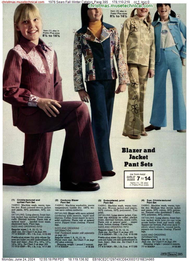 1976 Sears Fall Winter Catalog, Page 385