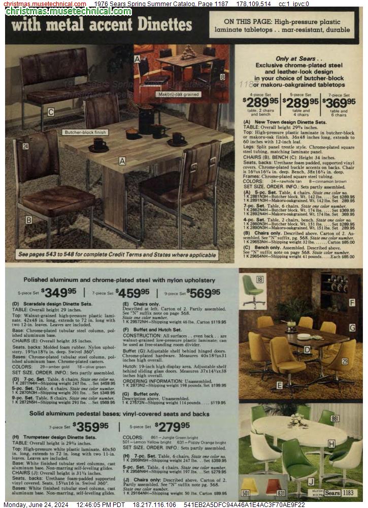 1976 Sears Spring Summer Catalog, Page 1187