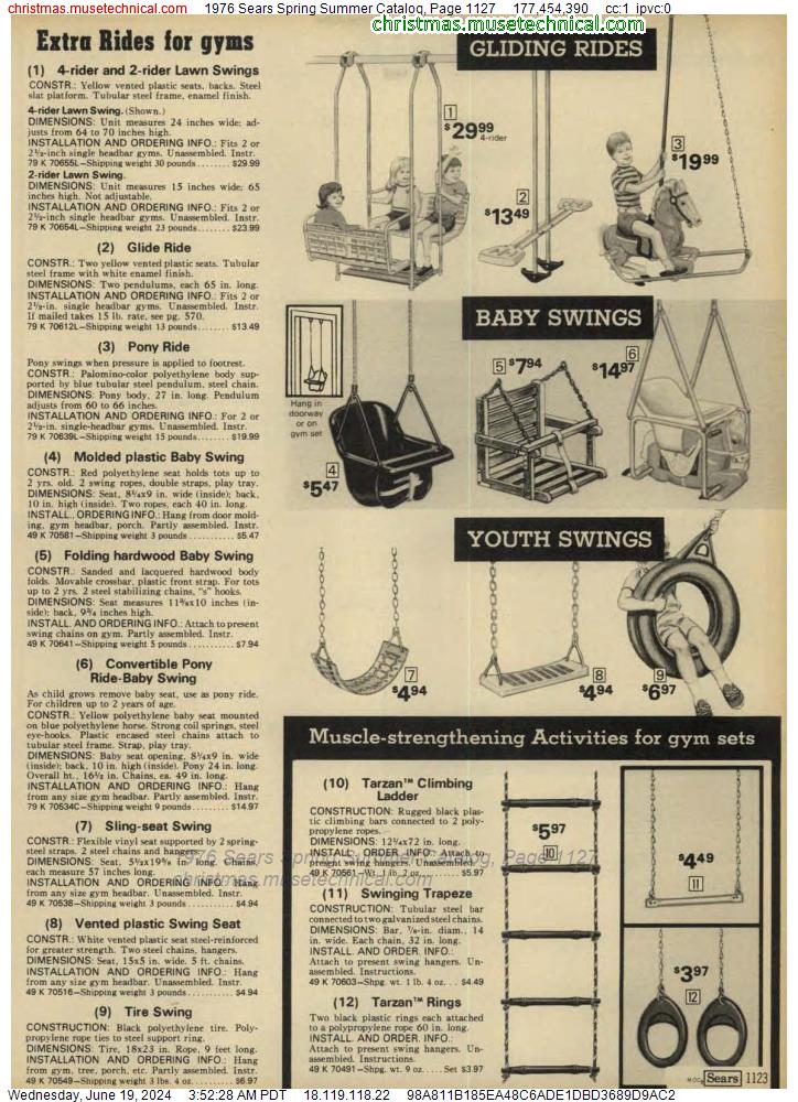 1976 Sears Spring Summer Catalog, Page 1127