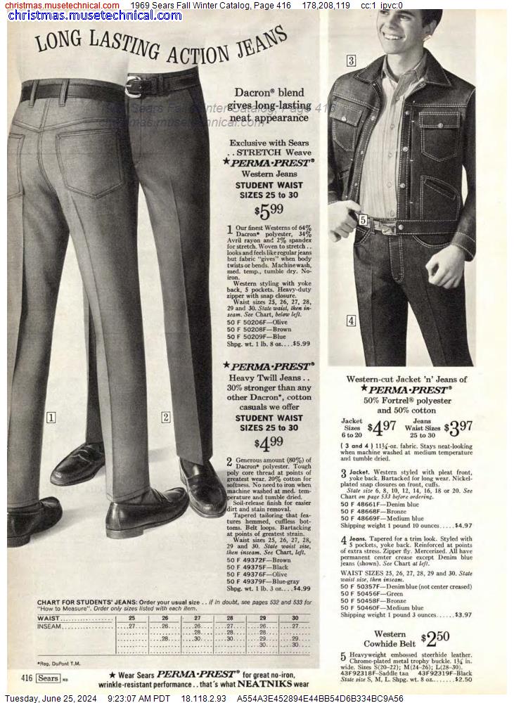 1969 Sears Fall Winter Catalog, Page 416