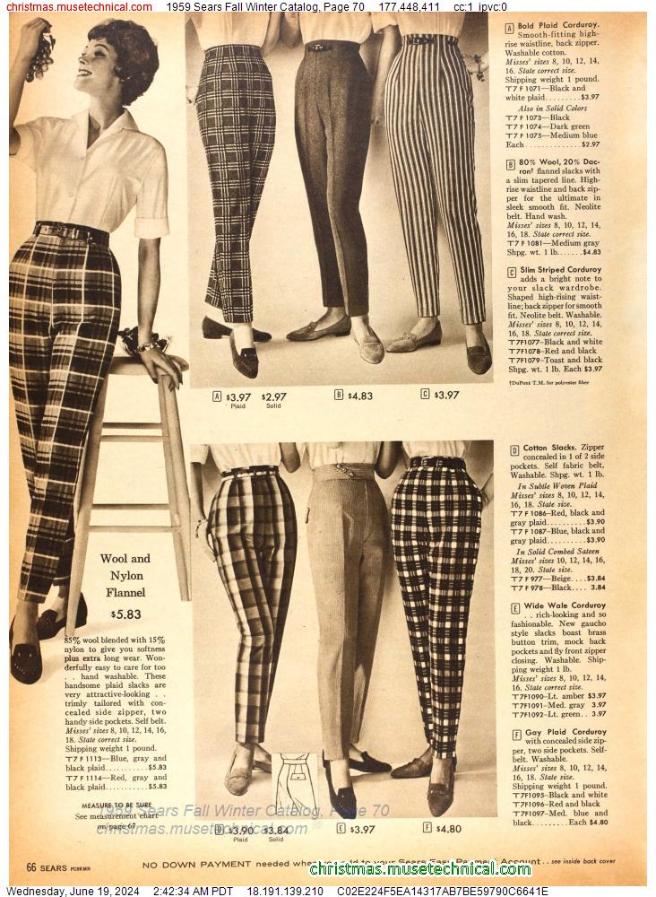 1959 Sears Fall Winter Catalog, Page 70