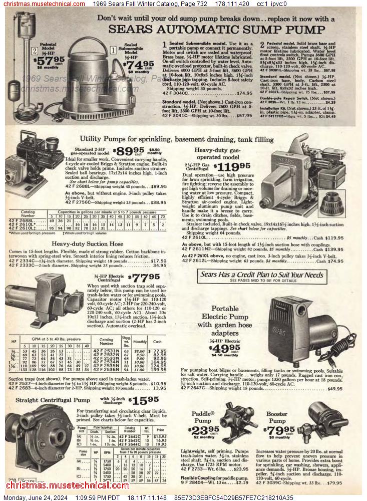 1969 Sears Fall Winter Catalog, Page 732