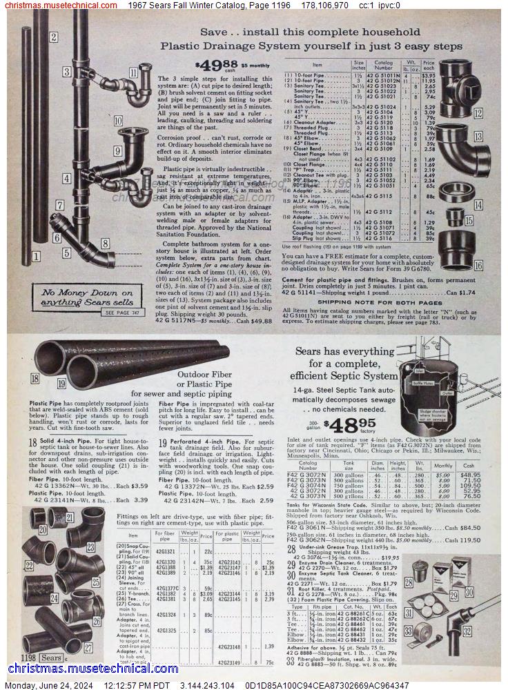 1967 Sears Fall Winter Catalog, Page 1196