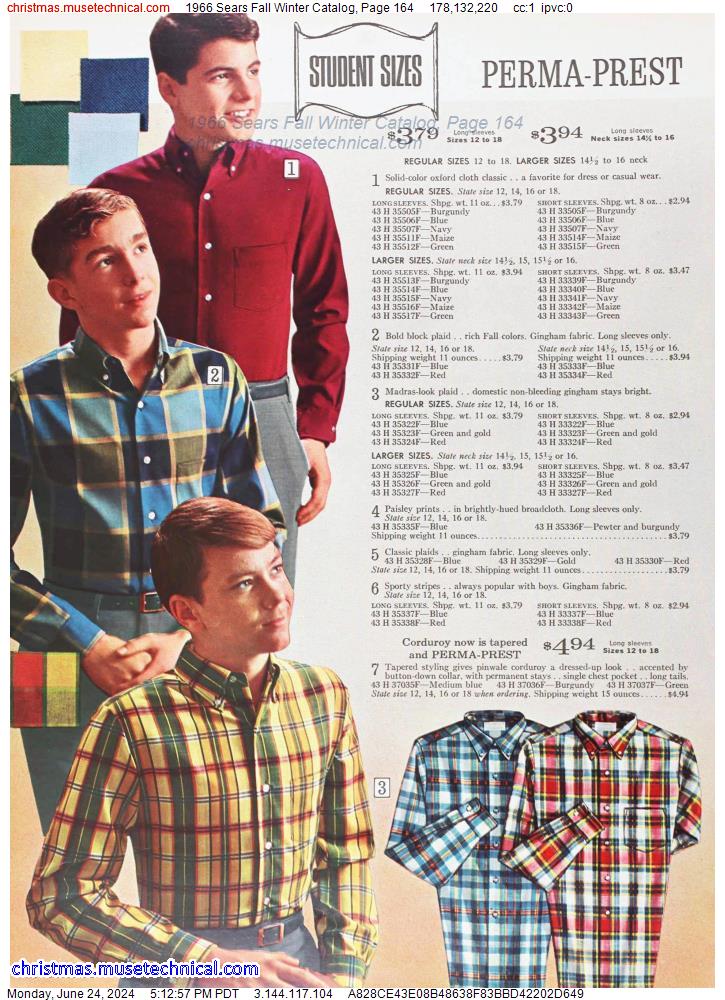 1966 Sears Fall Winter Catalog, Page 164