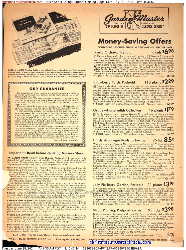 1946 Sears Spring Summer Catalog, Page 1306