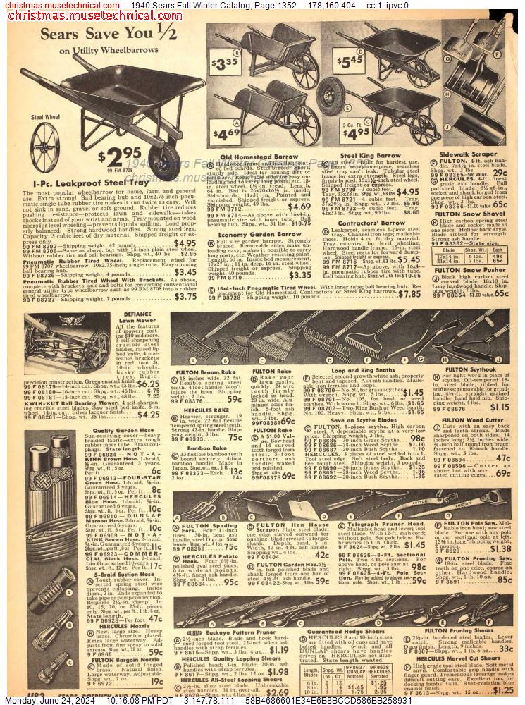 1940 Sears Fall Winter Catalog, Page 1352