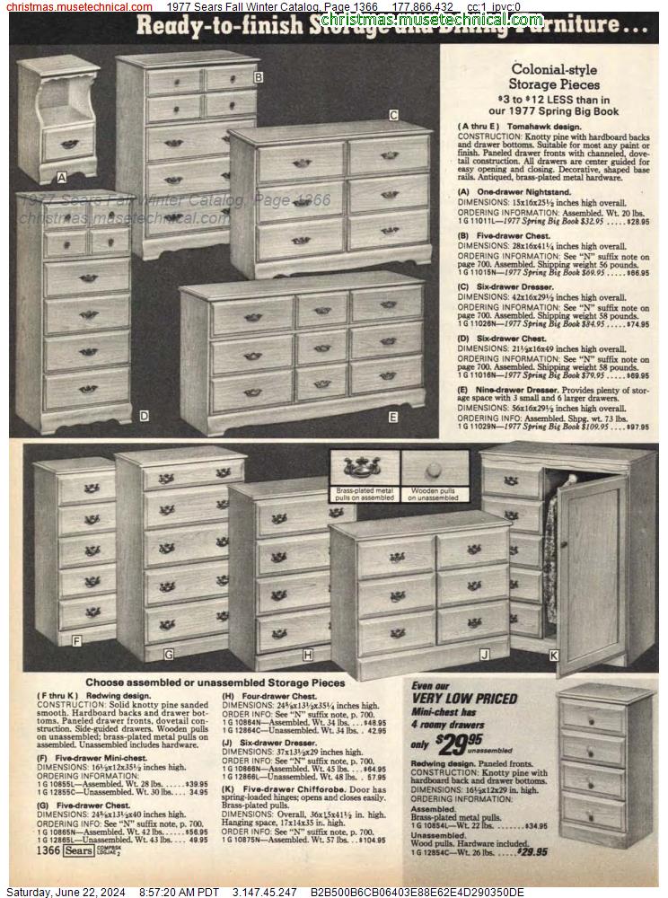 1977 Sears Fall Winter Catalog, Page 1366