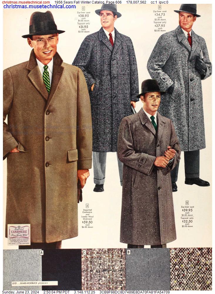 1956 Sears Fall Winter Catalog, Page 606