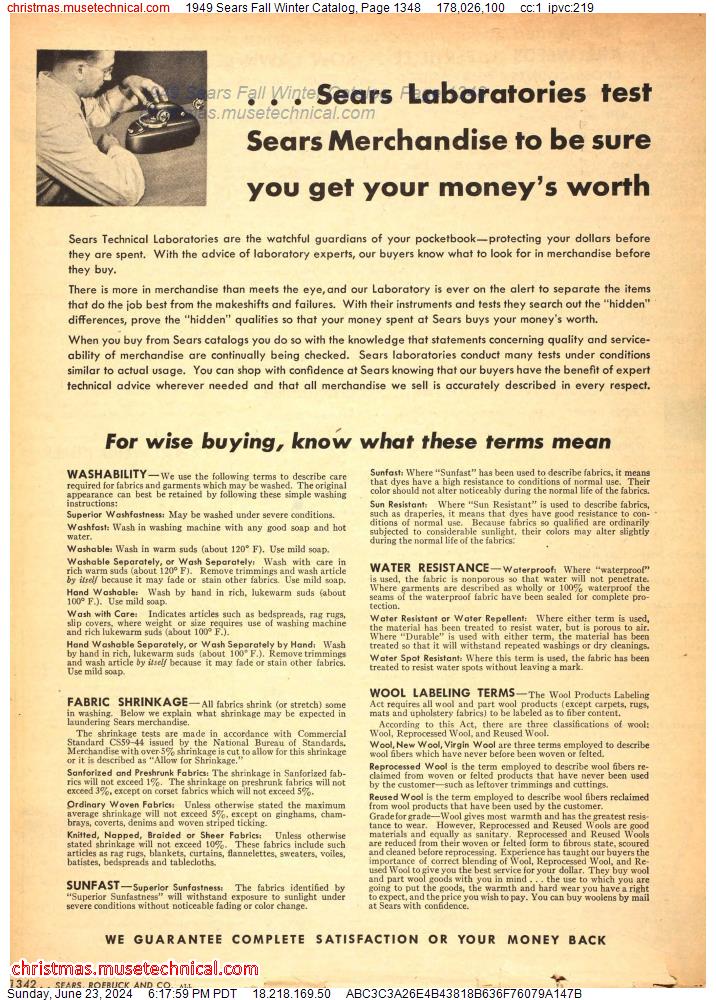 1949 Sears Fall Winter Catalog, Page 1348