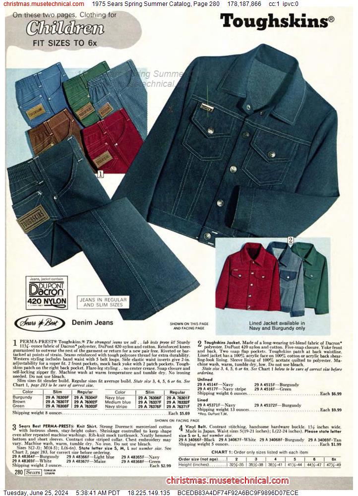 1975 Sears Spring Summer Catalog, Page 280