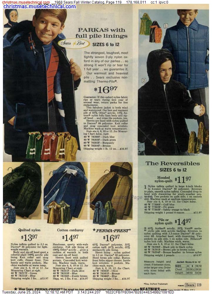 1968 Sears Fall Winter Catalog, Page 119