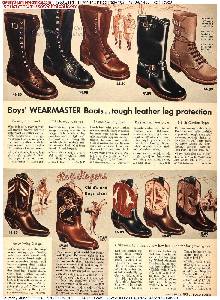 1950 Sears Fall Winter Catalog, Page 103
