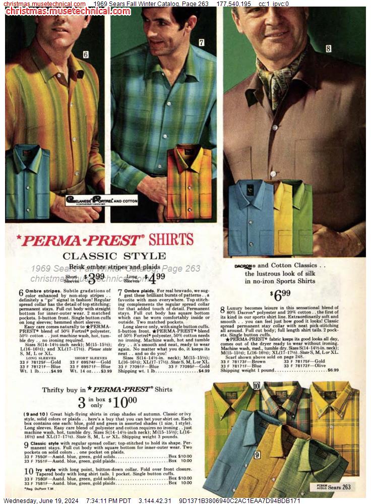 1969 Sears Fall Winter Catalog, Page 263