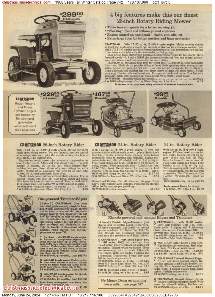 1968 Sears Fall Winter Catalog, Page 742