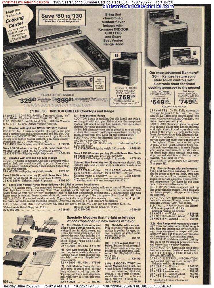 1982 Sears Spring Summer Catalog, Page 804