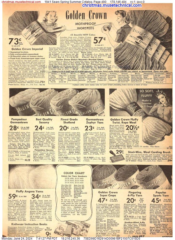 1941 Sears Spring Summer Catalog, Page 490