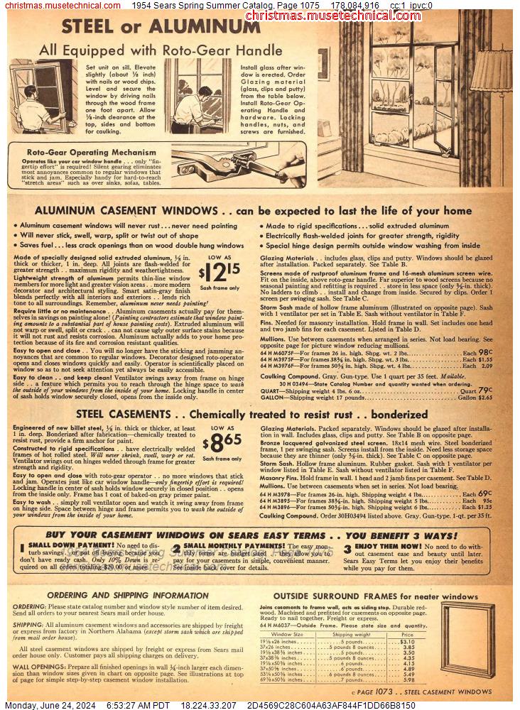 1954 Sears Spring Summer Catalog, Page 1075