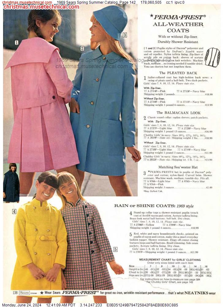 1969 Sears Spring Summer Catalog, Page 142