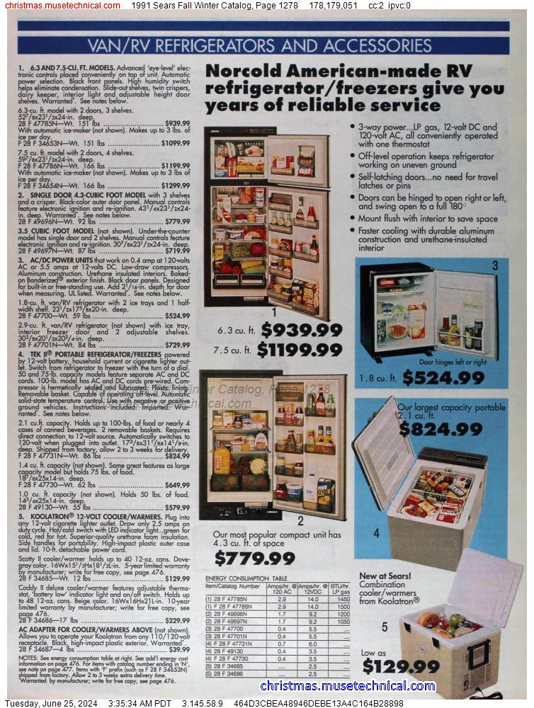 1991 Sears Fall Winter Catalog, Page 1278
