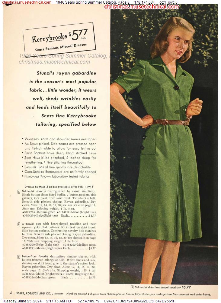1946 Sears Spring Summer Catalog, Page 8