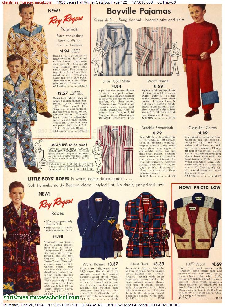 1950 Sears Fall Winter Catalog, Page 122