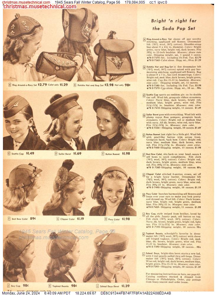 1945 Sears Fall Winter Catalog, Page 56