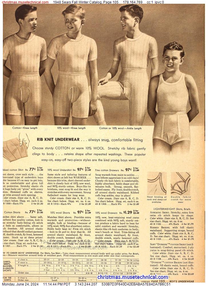 1948 Sears Fall Winter Catalog, Page 105
