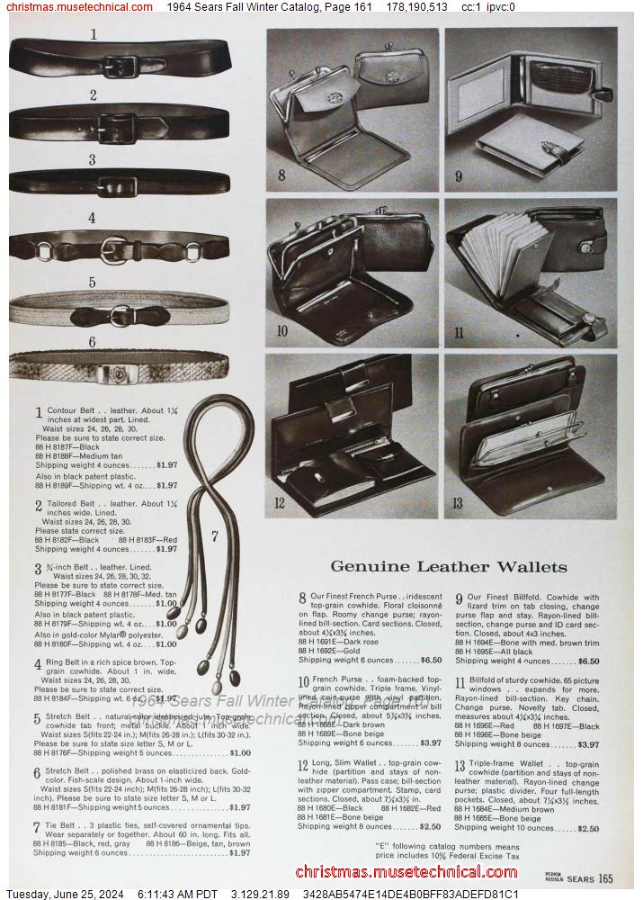 1964 Sears Fall Winter Catalog, Page 161