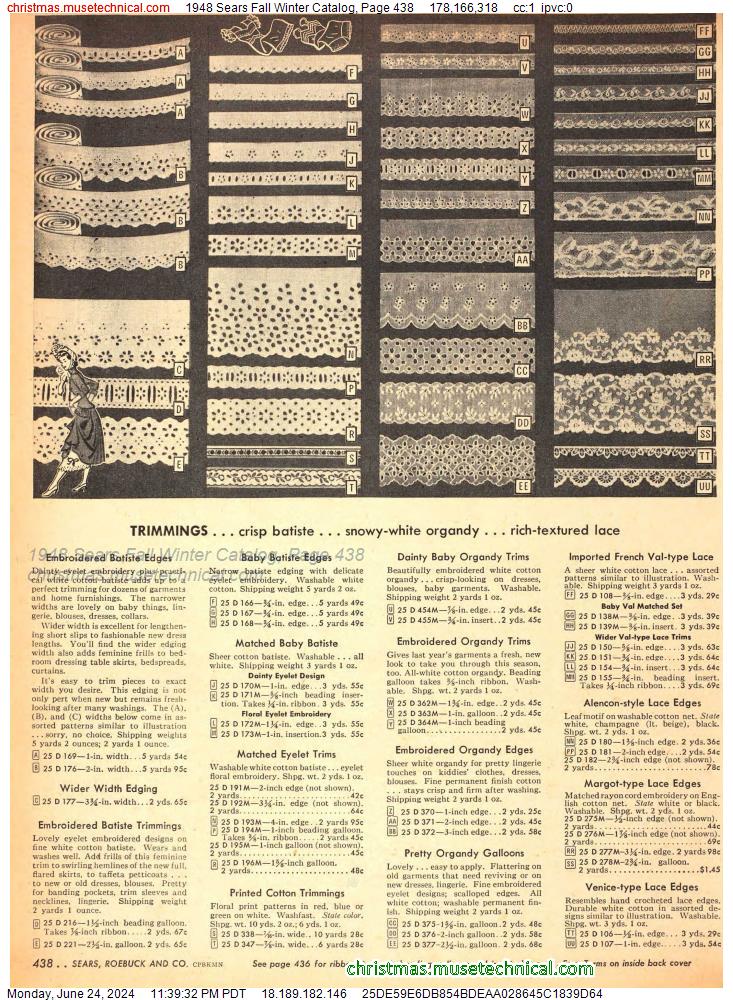 1948 Sears Fall Winter Catalog, Page 438