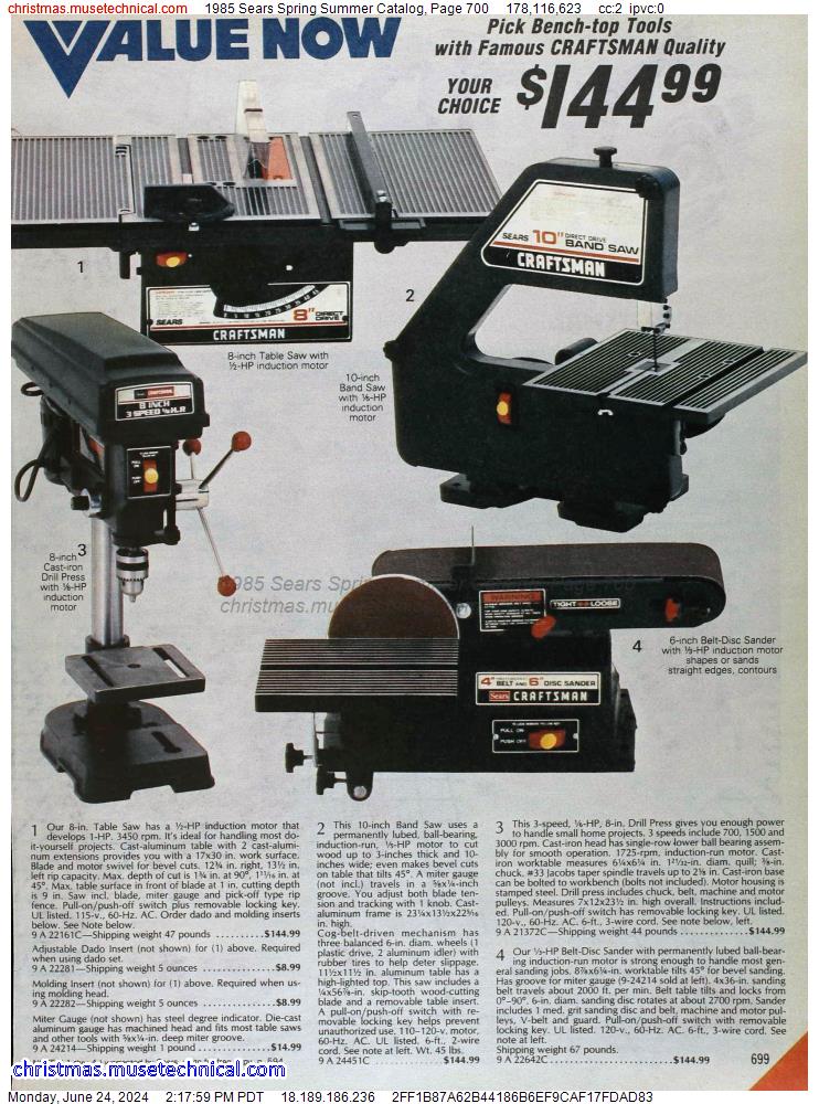 1985 Sears Spring Summer Catalog, Page 700
