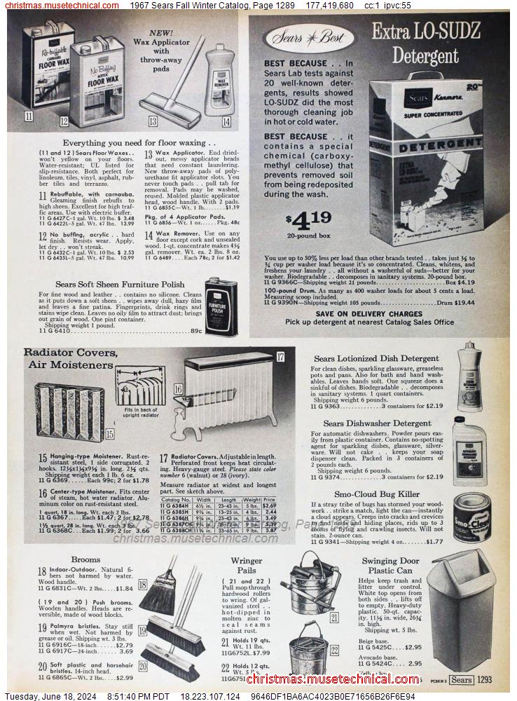1967 Sears Fall Winter Catalog, Page 1289