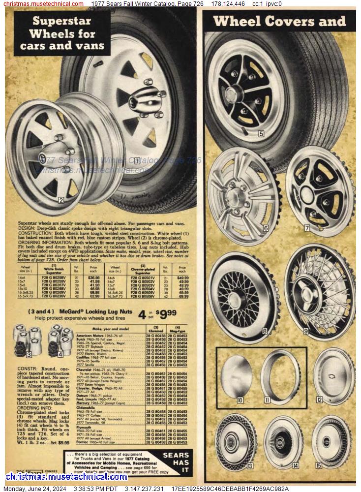 1977 Sears Fall Winter Catalog, Page 726
