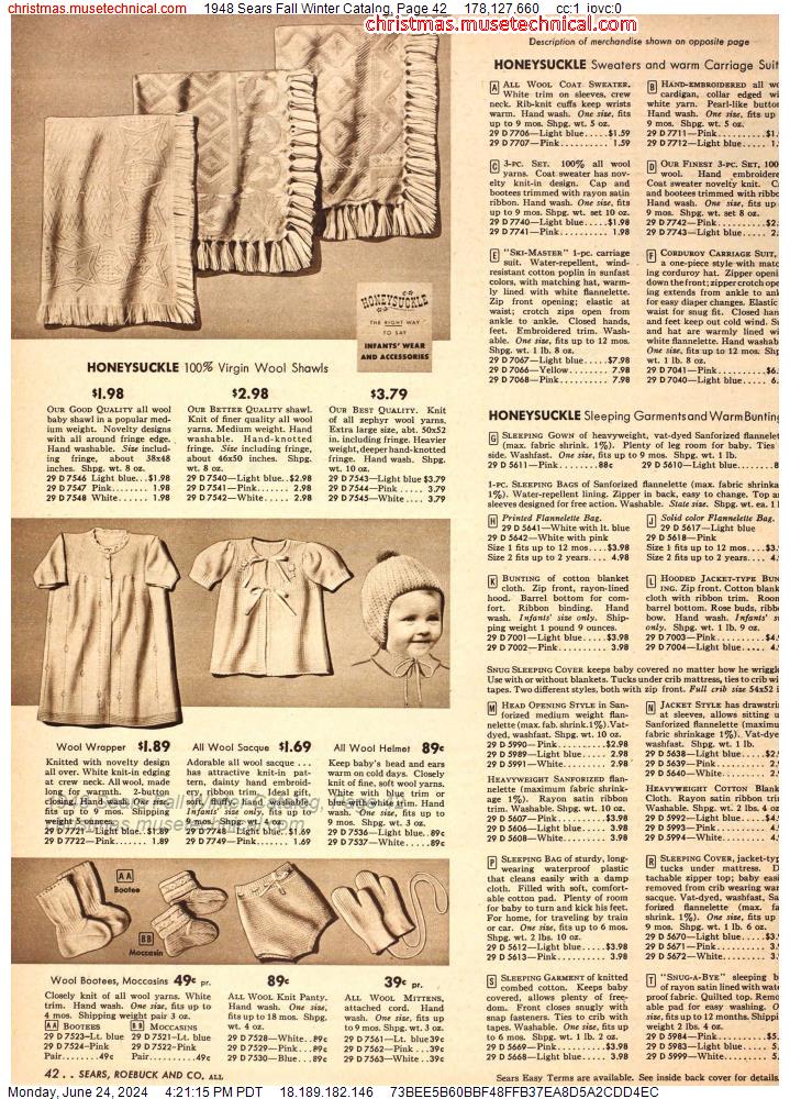 1948 Sears Fall Winter Catalog, Page 42