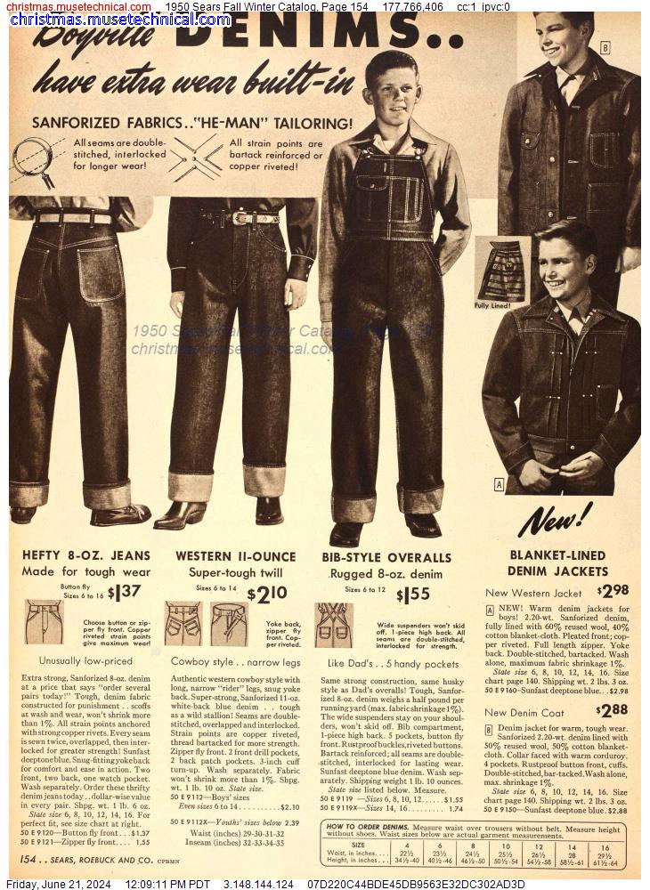 1950 Sears Fall Winter Catalog, Page 154