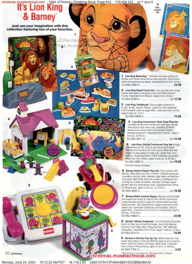 1994 JCPenney Christmas Book, Page 612