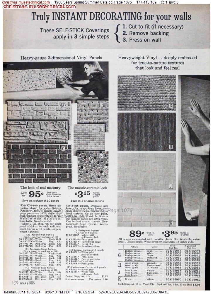 1966 Sears Spring Summer Catalog, Page 1075