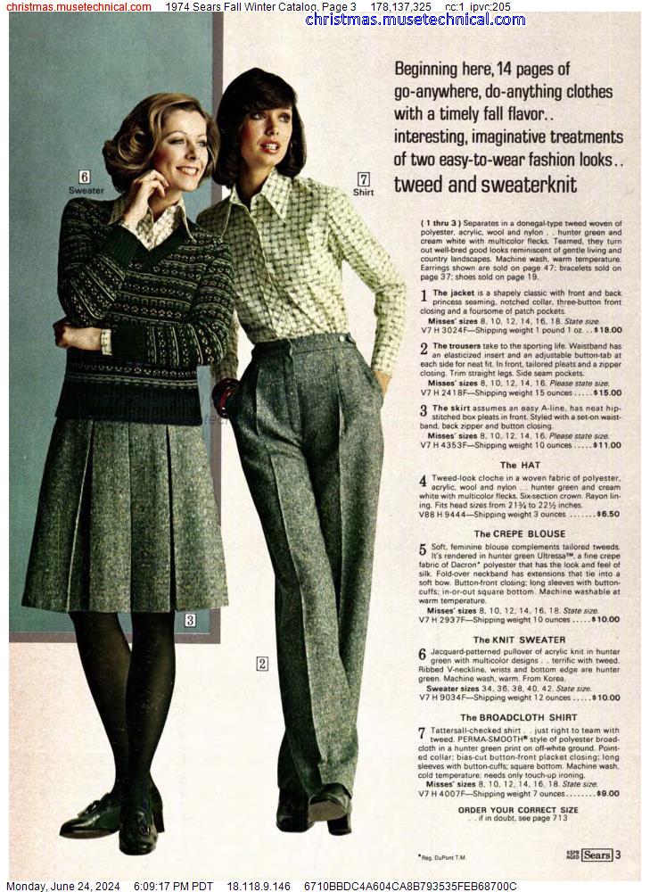 1974 Sears Fall Winter Catalog, Page 3