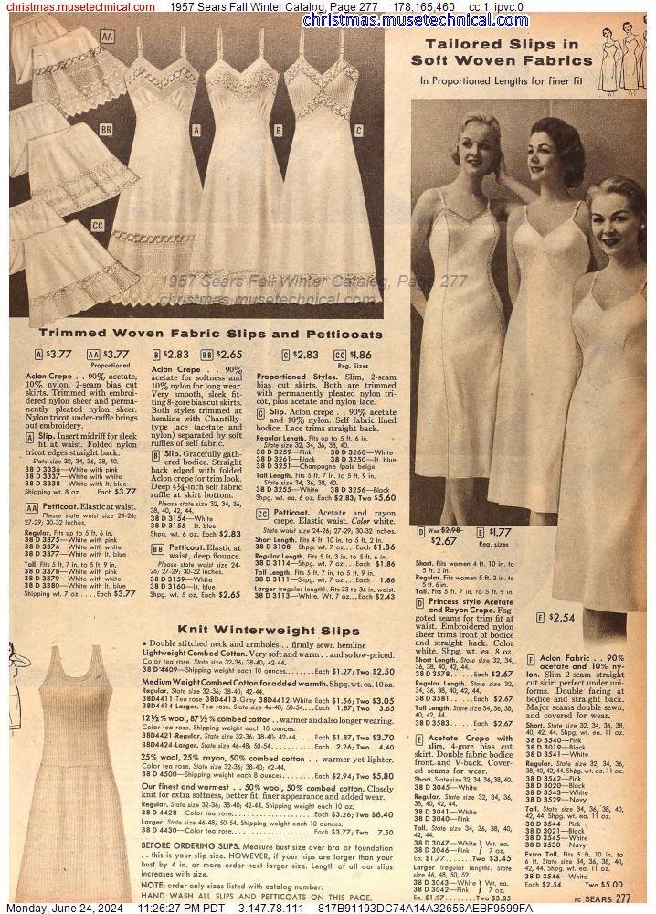 1957 Sears Fall Winter Catalog, Page 277