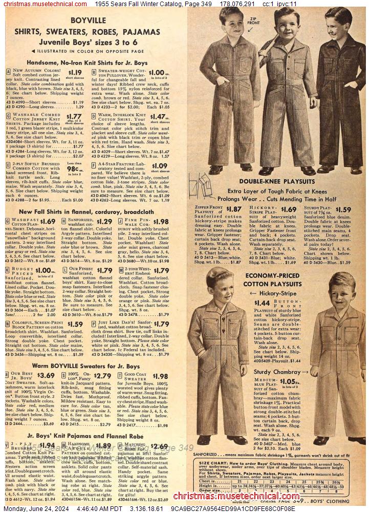 1955 Sears Fall Winter Catalog, Page 349