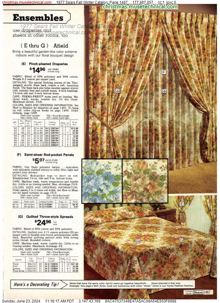 1977 Sears Fall Winter Catalog, Page 1467
