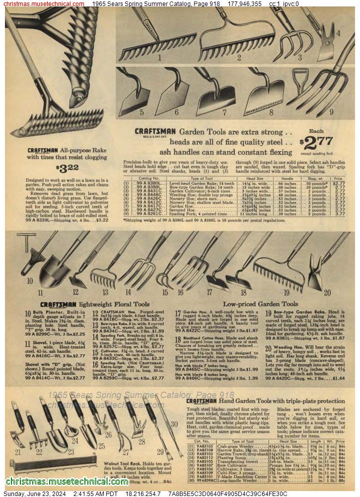 1965 Sears Spring Summer Catalog, Page 918